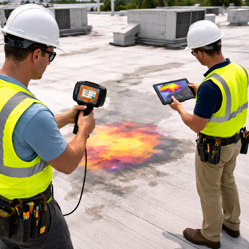 infrared imaging on commercial roof