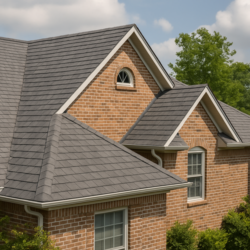 synthetic shingles on a home